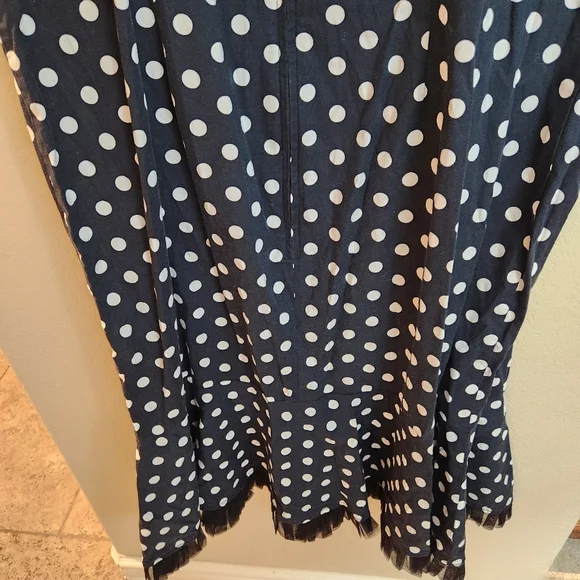 Vintage R&K Polka Dot Ruffle Sleeveless Dress Rockabilly Pinup Retro Size 16W - Picture 3 of 7